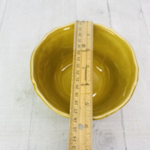 Chris Madden JC Penny CORVELLA GOLD  Embossed Scrolls Stoneware Bowls Set of 4 - Picture 11 of 16